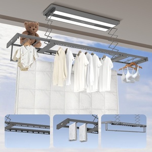 Manufacturer direct sales intelligent voice controlled <b>drying</b> LED lighting remote control lifting electric <b>drying</b> <b>rack</b> - Product Image 4