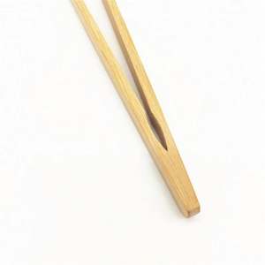 Pince à thé en bambou pince à tasse anti-brûlure accessoires de service à thé courbé droit avec corde - Product Image 4