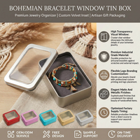 Elegante Caja Rectangular Moderna de Hojalata para Joyería con Logotipo Personalizado, Estuche de Lujo para Accesorios de Moda, Soporte Elegante para Pulseras