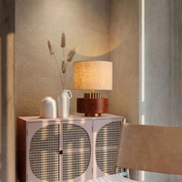 Lampe de table LED en céramique Wabi-Sabi, style chinois moderne et minimaliste, DIY, lumière blanc chaud, pour salon, chambre, bureau, maison créative