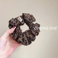 Accessoires de cheveux tendance, chouchous élastiques, imprimé léopard, attaches pour cheveux tressés pour femmes