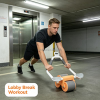 Rodillo Abdominal de Entrenamiento para Moldear la Cintura en Adultos, Herramienta Doméstica de Rebote Automático para Ejercicios Abdominales y Pérdida de Grasa Corporal