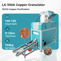 Granulateur de cuivre Lansing avec plusieurs options d'entrée disponibles, capacité élevée de 30 à 180 kg/h, machine de recyclage de câbles usagés à vendre
