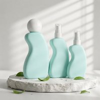 Botella de Spray de Plástico Verde Mate Ergonómica y Exclusiva de 100ml, 150ml, 250ml, Dispensador de Loción Corporal y para el Cuidado de la Piel