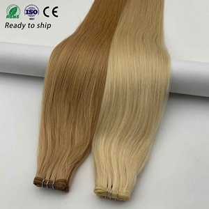 La mejor fábrica, venta al por mayor, cabello humano europeo Virgen sin procesar, extensión de trama Invisible Genius, en stock, envío nocturno - Product Image 1