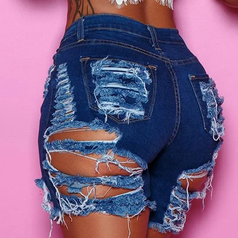 Zomer Vrouwen Trendy Ripped Denim Shorts Mode Sexy Hoge Taille Jeans Shorts Straat Hipster Shorts Kleding S-2 Xl Nieuwe Dames