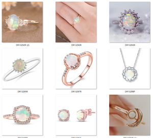 Yellow <strong>Gold</strong> Plated Sterling Silver Dainty White Opal <strong>Rings</strong> Jewelry Birthday Gift for <strong>Ladies</strong> - Product Image 3