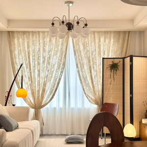 Súper suave mariposa francesa Iris hilo Jacquard cortina gasa aislamiento térmico velo transparente <span class=keywords><strong>cortinas</strong></span> de sala de estar dormitorio - Product Image 1