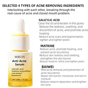 Sérum facial anti-acné à l'<span class=keywords><strong>acide</strong></span> <span class=keywords><strong>salicylique</strong></span> et aux extraits d'herbes |   Sérum apaisant pour le contrôle du sébum et le débouchage des pores, réduisant l'acné - Product Image 2
