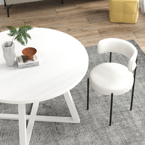 Durban Ensemble de salle à manger rond 3 pièces, table à chevalet avec 2 chaises boucle - Product Image 5