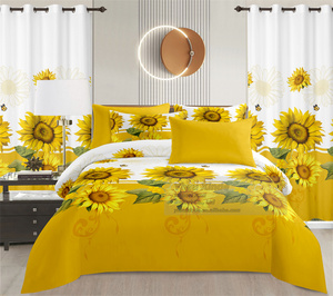 Hot Bán 8 Pcs Bộ Đồ Giường Sang Trọng Đặt Vua Kích Thước Sợi Nhỏ Giường Mềm Mại Sheets Với Phù Hợp Với Rèm Cửa Nhà Dệt Kết Hợp Nhanh Chóng Vận Chuyển - Product Image 2