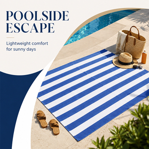 Beach <strong>Towels</strong> Bulk Microfiber Xl Good Quality Plain Swim Recycled Plastic 90*180 <strong>Dock</strong> and <strong>Bay</strong> Pastel Green Stripe Beach <strong>Towels</strong> - Product Image 1