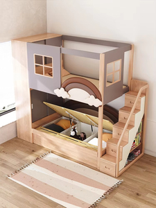 Meilleure vente de lits jumeaux superposés en bois bibliothèque design moderne meubles multifonctionnels pour enfants pour chambre à coucher à usage domestique - Product Image 6