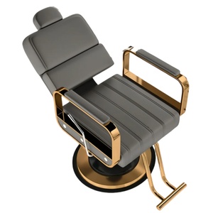 Chaise de coiffure haut de gamme, chaise de coiffure noire et dorée, chaise de coiffure moderne et robuste, mobilier de salon - Product Image 1