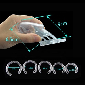Dispositivo de Castidad para hombres adultos, jaula de pene con cerradura, 5 anillos, Juguetes sexuales masculinos <span class=keywords><strong>CB6000</strong></span> - Product Image 4