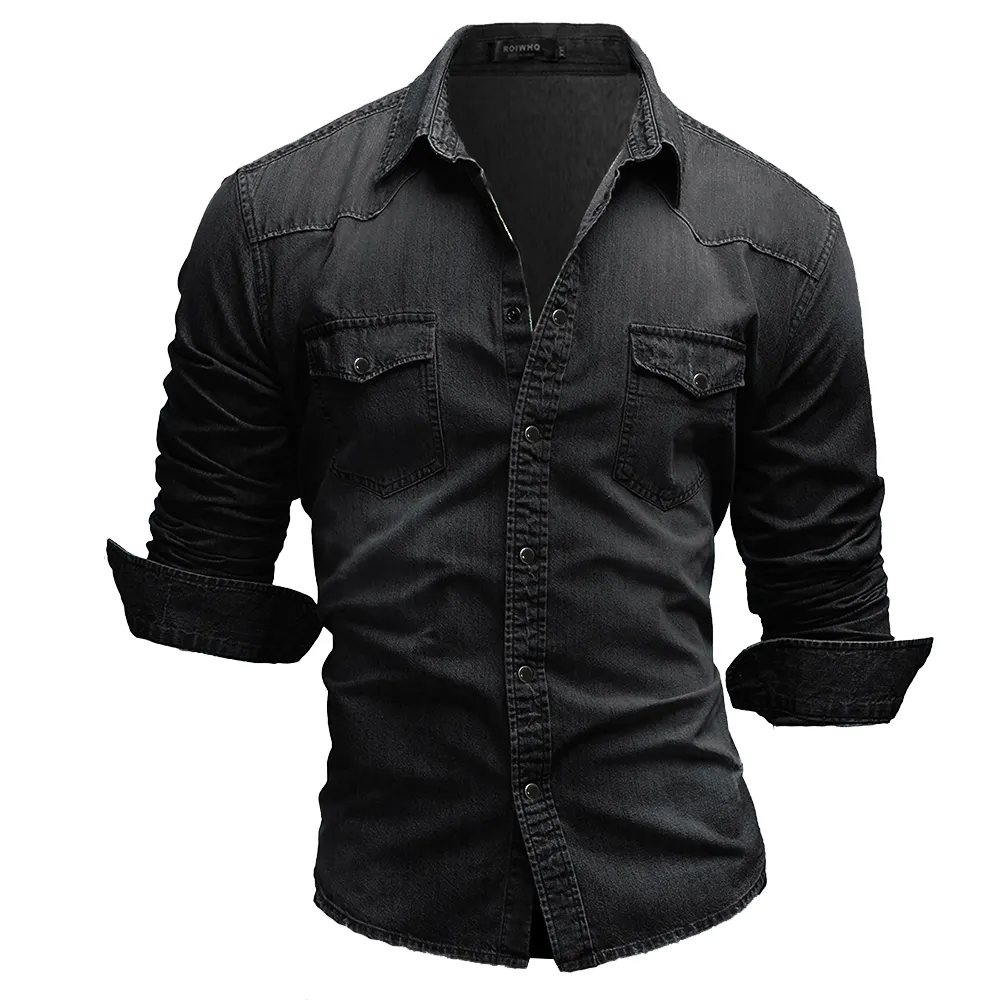 Lente En Herfst Denim Shirt Voor Mannen Met Lange Mouwen Plus Size Mannen Jean Jas Mode Blouses Vintage Tops