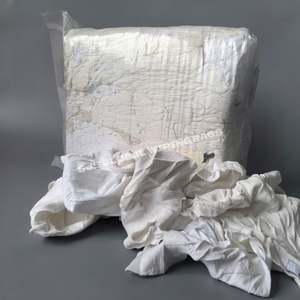 Trapos de Limpieza de Felpa de Algodón 100% Reciclado para Hoteles, Color Blanco Suave, en Paquetes de 100 kg y 25 kg - Product Image 1