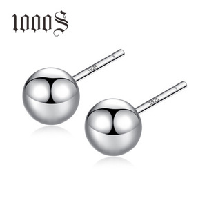 Pendientes <span class=keywords><strong>de</strong></span> <span class=keywords><strong>plata</strong></span> <span class=keywords><strong>de</strong></span> ley 925 con bola redonda, joyería <span class=keywords><strong>de</strong></span> moda, chapado en oro pulido - Product Image 2