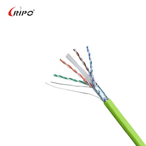 สายสื่อสารในร่มแบบ Cat6 FTP หุ้มฉนวนสองชั้น-4P8C ทองแดงแข็งพร้อมปลอกพีวีซีวิศวกรรมเกรดป้องกันการรบกวน - Product Image 1