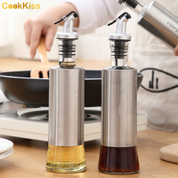 Ensemble de vaporisateurs de cuisine en acier inoxydable, récipient à assaisonnement, distributeur d'huile d'olive en métal, flacon pulvérisateur pour la cuisine