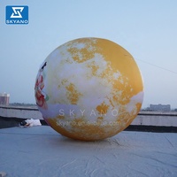 Grande planète gonflable dorée de haute qualité/ballon de lune gonflable/ballon de fête lumineux pour la décoration publicitaire