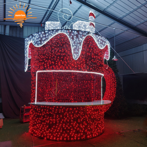 <span class=keywords><strong>Mug</strong></span> géant pour chocolat chaud, stand de vente ambulante, décorations de Noël personnalisées, décorations commerciales, motif de tasse à café en 3D, lumière LED extérieure - Product Image 3