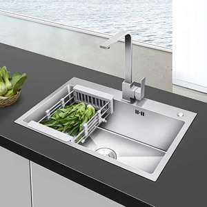 Évier de cuisine à cuve unique grande et épaisse en acier inoxydable 304 à montage sous plan, idéal pour usage domestique - Offre Spéciale - Product Image 1