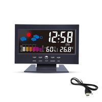 Horloge météo créative à écran LED couleur 8082T, prévisions météo, température et humidité, calendrier, rétroéclairage, réveil