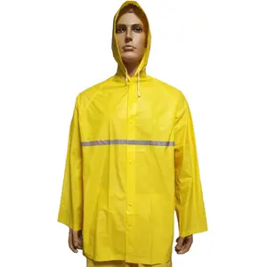 Imperméable jaune en PVC pour hommes, poncho en polyester imperméable, vêtements de pluie pour les activités de plein air, les voyages et le travail