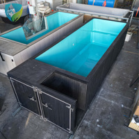 Piscine hors sol en fibre de verre sur mesure, préfabriquée, avec système de chauffage et de filtration, pour projet de villa