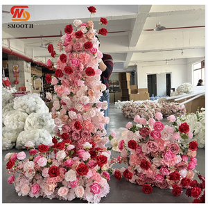 Fleurs de mariage lisses ensemble de fleurs roses fond de panneau proposition de mariage arc toile de fond fleurs - Product Image 6