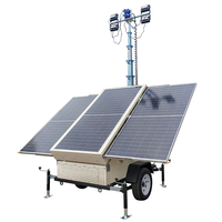 Tour d'éclairage mobile solaire d'urgence pour usage extérieur, tour d'éclairage solaire LED