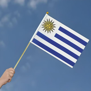 Оптовая продажа, полиэфирные цифровые печатные мини-национальные флаги, ручной развевающийся пластиковый флагшток, экологически чистый B - Product Image 2