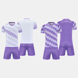 Ultima Maglia da <span class=keywords><strong>Calcio</strong></span> ad Asciugatura Rapida con Stampa Sublimatica, Tuta da Allenamento per Uomo <span class=keywords><strong>Bianca</strong></span> e Viola - Product Image 2
