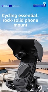 Utilisation à une main 360 °   <span class=keywords><strong>Support</strong></span> de téléphone pour vélo avec pare-soleil pour casque, résistant à la pluie, anti-espionnage, antichoc, <span class=keywords><strong>support</strong></span> de téléphone pour vélo - Product Image 5