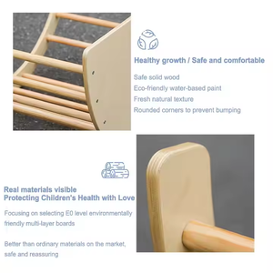 Multifunctional 5 In1 Climbing Frame Rainbow Arch Rocker Sensory Table Montessori Wooden Arched Climbing Frames With Cushion Set - Product Image 4