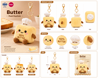 Porte-clés Peluche Beurre OEM/ODM Nouveau Design Tendance, Jouet en Peluche Mignon pour Enfants, Peluche Super Douce Personnalisable