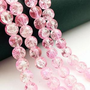 Cuentas agrietadas de cristal degradado de doble Color de 8MM, Material de cuentas hechas a mano, pulsera, collar, pendientes, cuentas sueltas - Product Image 5