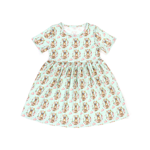 Belle Lapin Imprimé Jeunes Filles Robes Enfants Frock Conceptions Fille Pâques Glands Pari Robe Pour Bébé Enfants Fille Robe - Product Image 6