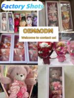 HotSale Buket Wisuda Buatan Tangan Beruang Teddy Sabun Wangi Mawar Hadiah untuk Hari Ibu Pernikahan & Dekorasi Kembali ke Sekolah