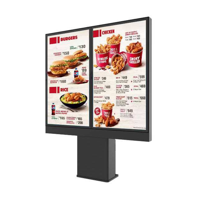 High Brightness 43 49 55 65 Inch Outdoor Fast Food Restaurant Touch Order Screen Outdoor Digital Menu Board