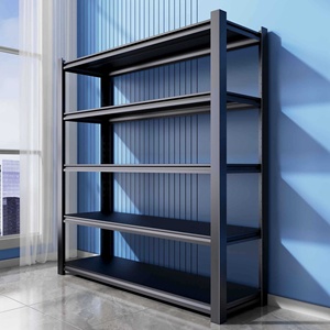 Scaffalatura a 6 Ripiani per Magazzino, Capacità 150 kg, Struttura in Filo Metallico, Nera, Antipolvere e Antiumidità, Installazione a Incastro - Product Image 1