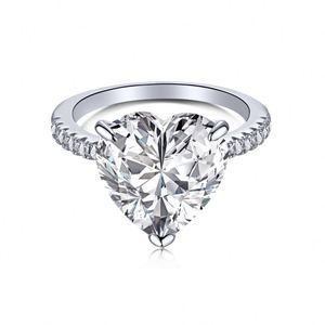 Anillos de Plata de Ley 925 Apilables para Mujer, con Circonita Cúbica Real en Forma de Corazón, Estilo Eternidad, Lujo y Moda, Venta al por Mayor, Marca Dylam - Product Image 1