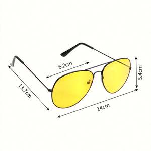 Lunettes de soleil de conduite nocturne en alliage pour hommes et femmes, avec logo personnalisé, verres jaunes anti-éblouissement, pour la conduite de nuit - Product Image 6