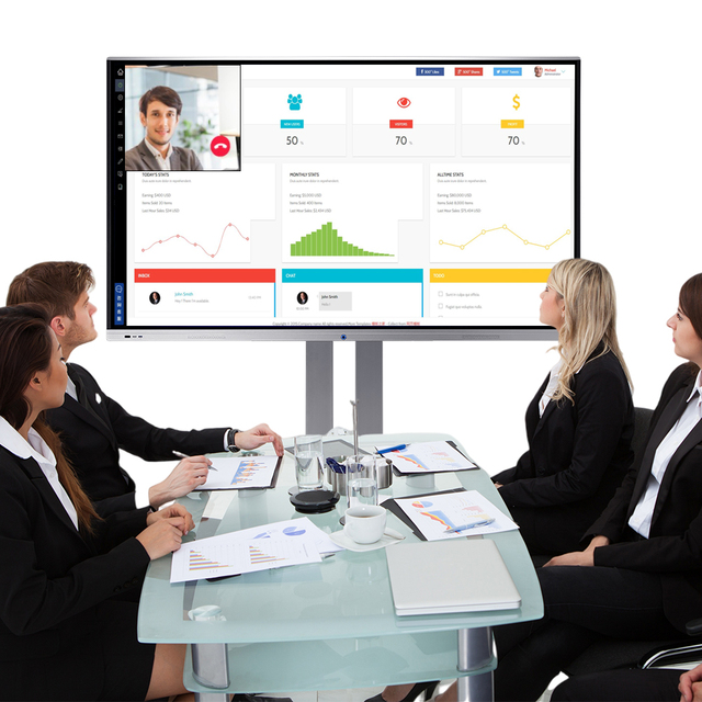 Interactive Flat Panel 86 Inch 2K 4K IR Touch Screen TV Digital Interactive Whiteboard for Education Meeting