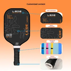 Pagaie de pickleball en fibre de carbone personnalisée T700 texturée mate avec le même modèle Pagaie de balles de squash OEM en usine - Product Image 1