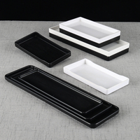 Plateau de service en mélamine Assiette plate en plastique Grill rectangulaire Barbecue Assiettes à steak