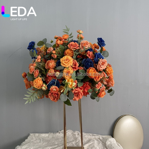 Centro de Mesa Floral Decorativo LEDA Personalizado para Bodas y Eventos, Bola de Flores Color Naranja Quemado - Product Image 1