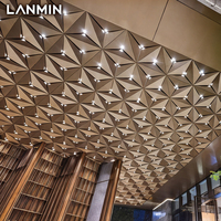Vente en gros de dalles de plafond en aluminium de haute qualité, panneaux en aluminium 3D pour hall d'hôtel