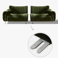 Canapé modulaire en velours vert de luxe italien en forme de L, canapé-lit gain de place, ensemble de meubles de salon moderne pour villa